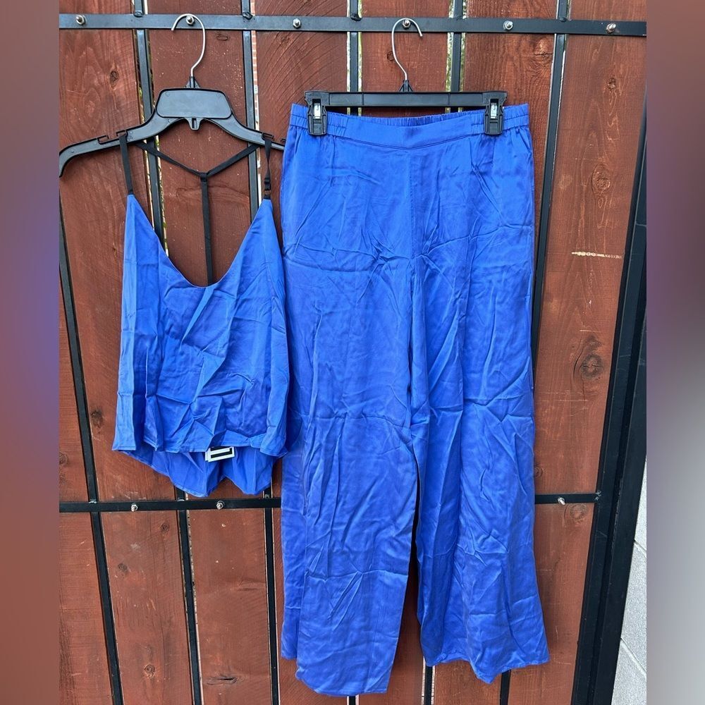 Lunya | Silk Cami Pant Set Blue Indigo NWT